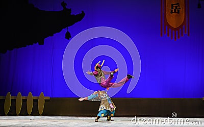 The jumping moment-Children's Beijing Operaâ€œYue teenagerâ€ Editorial Stock Photo